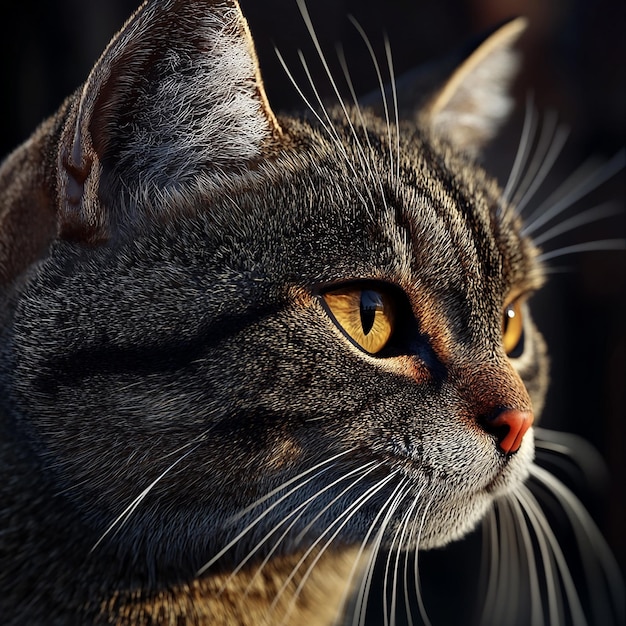 3d rendered photos of cat