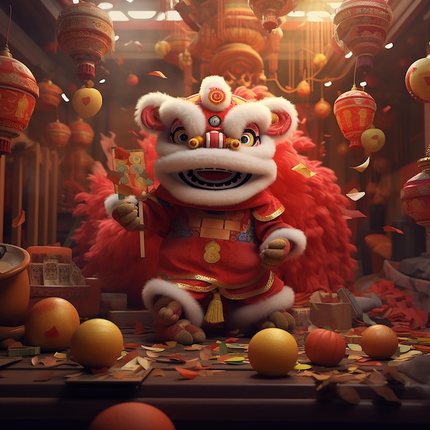 3d rendered photos of Chinese new year celebration