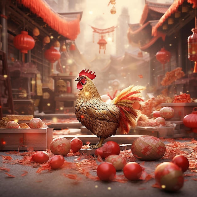 3d rendered photos of chinese new year celebration