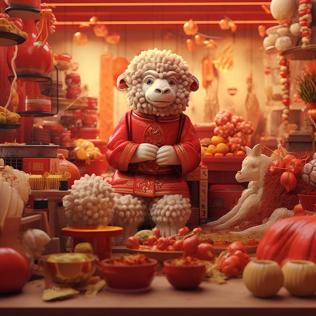 3d rendered photos of chinese new year celebrations