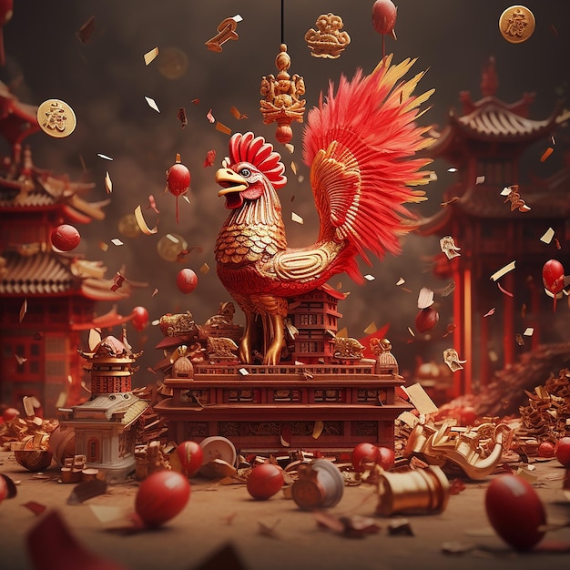 3d rendered photos of chinese new year celebrations