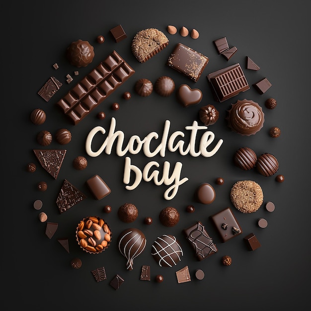 3d rendered photos of chocolates for chocolate day