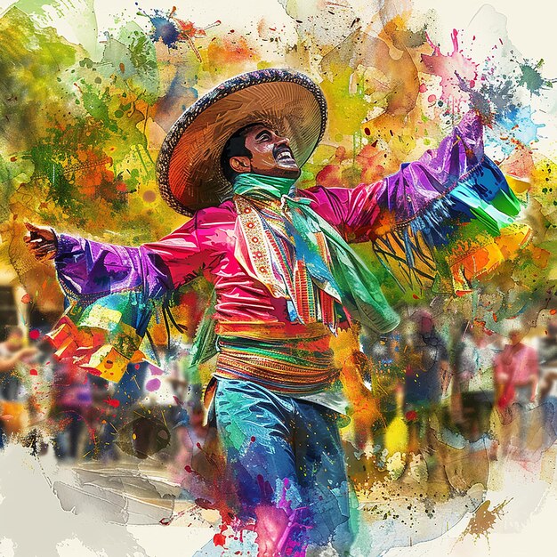 3d rendered photos of Cinco de mayo watercolor illustration