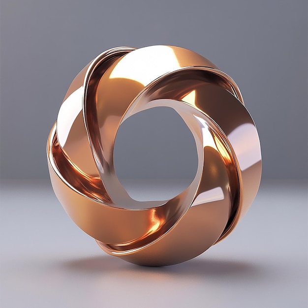 3d rendered photos of copper A logo design for digital design company