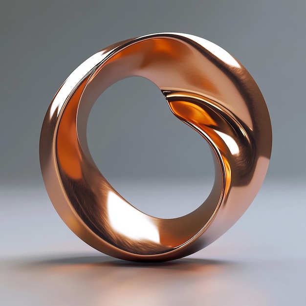 3d rendered photos of copper A logo design for digital design company