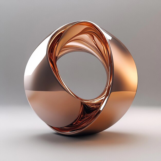 3d rendered photos of copper A logo design for digital design company