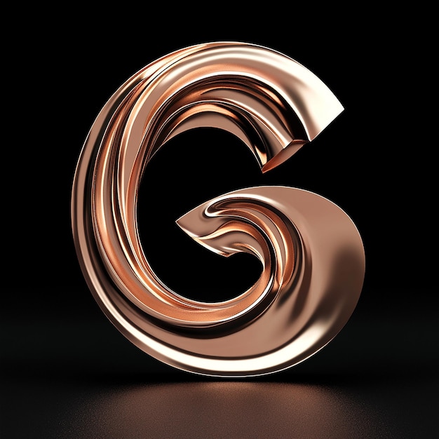 3d rendered photos of copper A logo design for digital design company