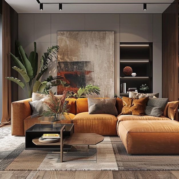 3d rendered photos of cozy home interior trendy color combinations