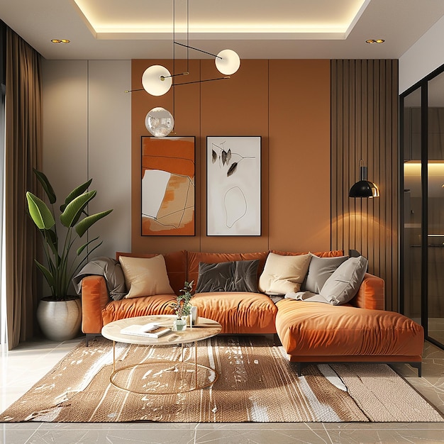 3d rendered photos of cozy home interior trendy color combinations