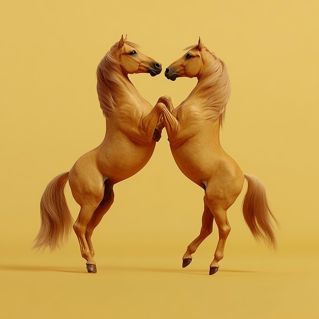 Photo 3d rendered photos of dancing horses