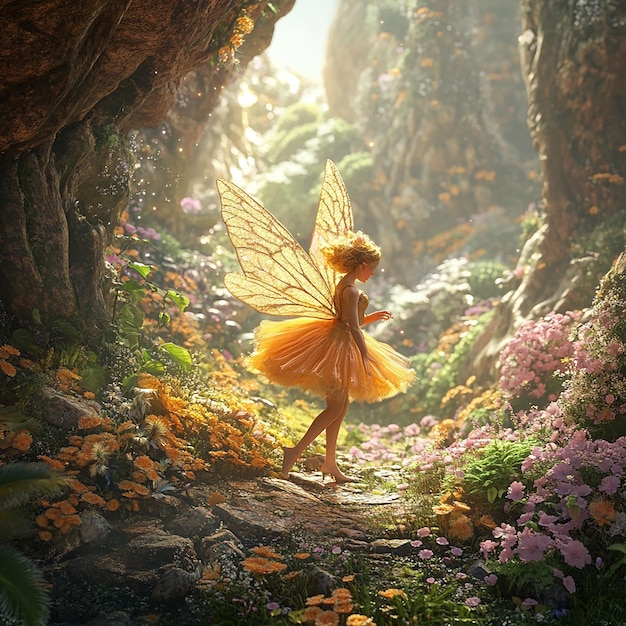 Photo 3d rendered photos of fairy in fairyland