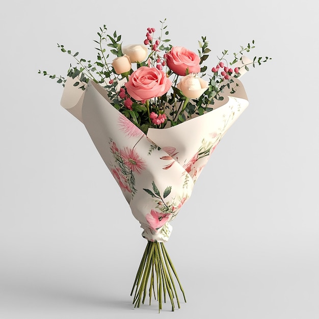 3d rendered photos of flowers bouquet