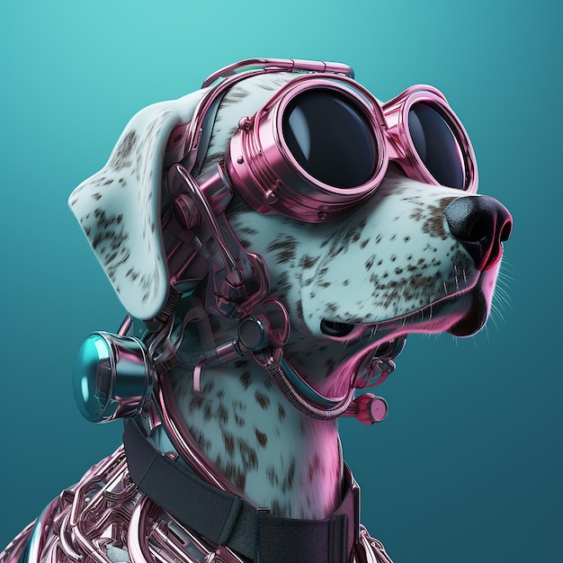 3d rendered photos of futuristic dog styling