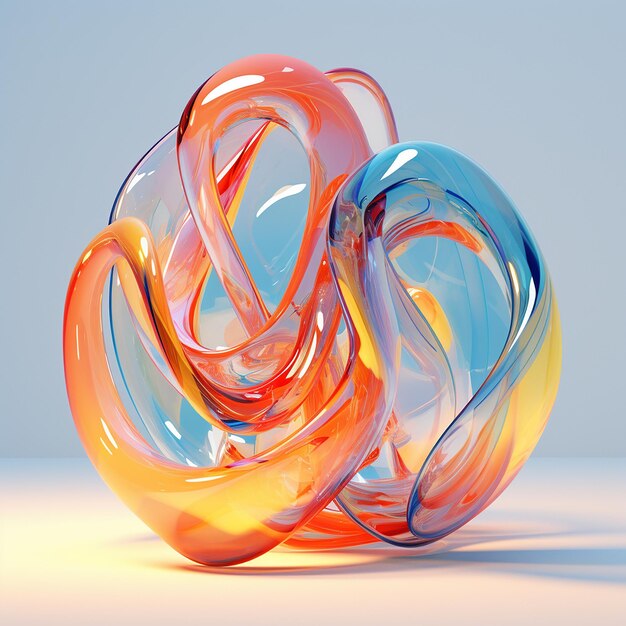 3d rendered photos of glass morphism in bright