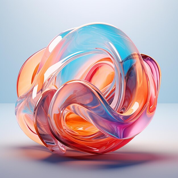 3d rendered photos of glass morphism in bright