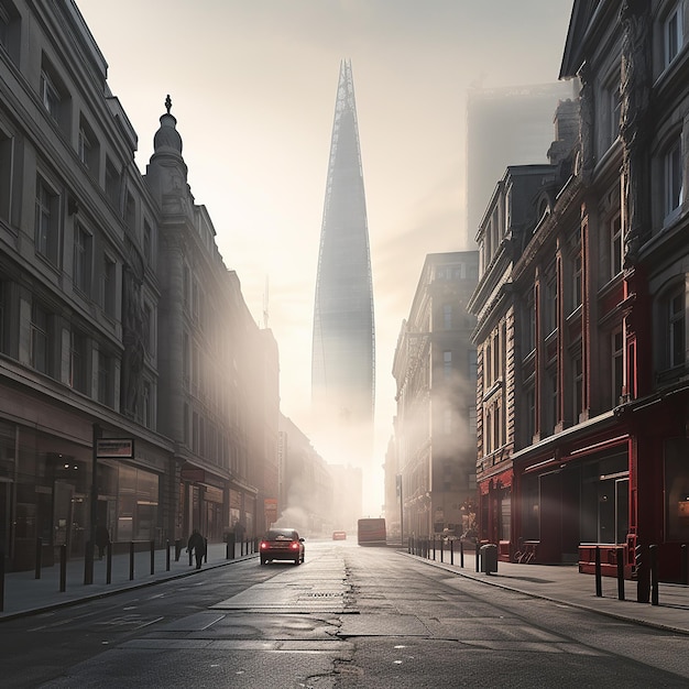 3D RENDERED PHOTOS OF GOOD MORNING FROM CITY OF LONDON FOGGY SKY SCRAPPER