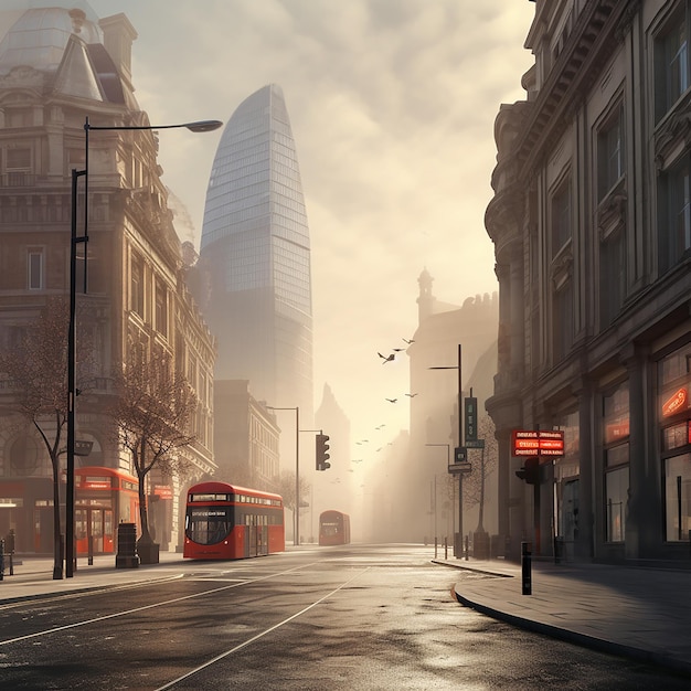 3D RENDERED PHOTOS OF GOOD MORNING FROM CITY OF LONDON FOGGY SKY SCRAPPER