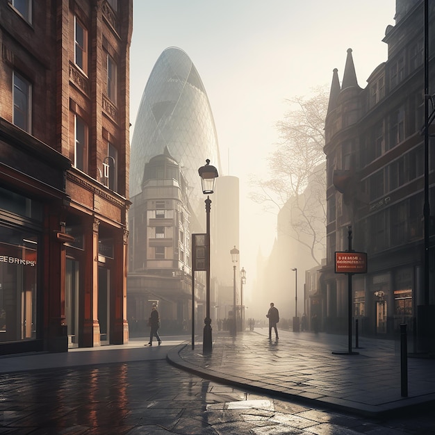 3D RENDERED PHOTOS OF GOOD MORNING FROM CITY OF LONDON FOGGY SKY SCRAPPER