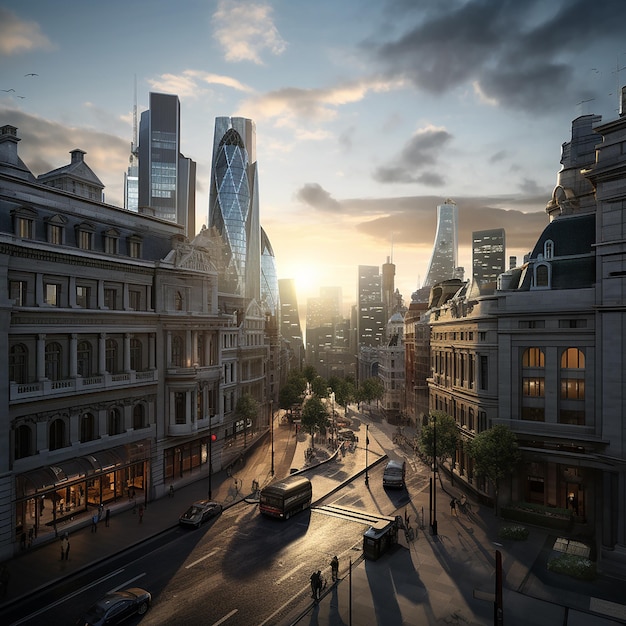 3D RENDERED PHOTOS OF GOOD MORNING FROM CITY OF LONDON FOGGY SKY SCRAPPER