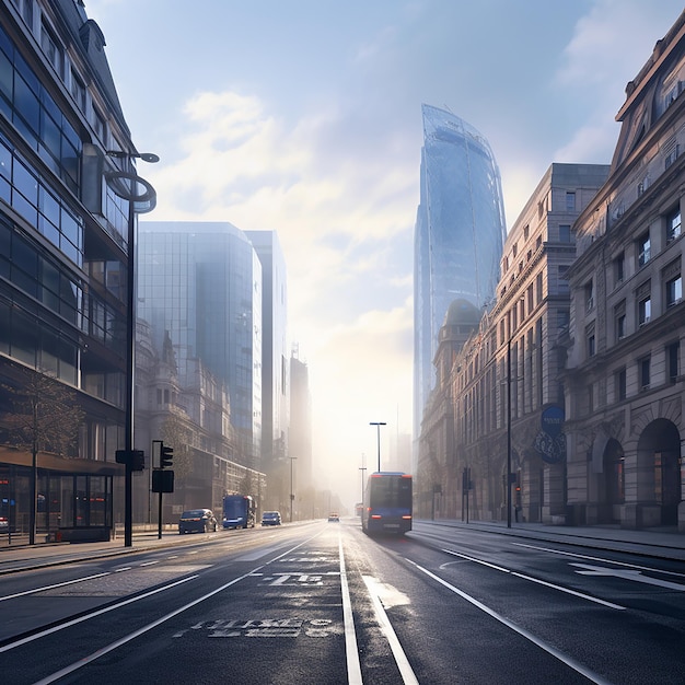 3D RENDERED PHOTOS OF GOOD MORNING FROM CITY OF LONDON FOGGY SKY SCRAPPER