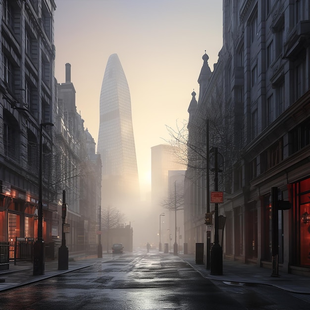 3D RENDERED PHOTOS OF GOOD MORNING FROM CITY OF LONDON FOGGY SKY SCRAPPER