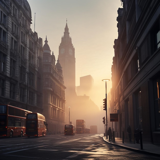 3D RENDERED PHOTOS OF GOOD MORNING FROM CITY OF LONDON FOGGY SKY SCRAPPER