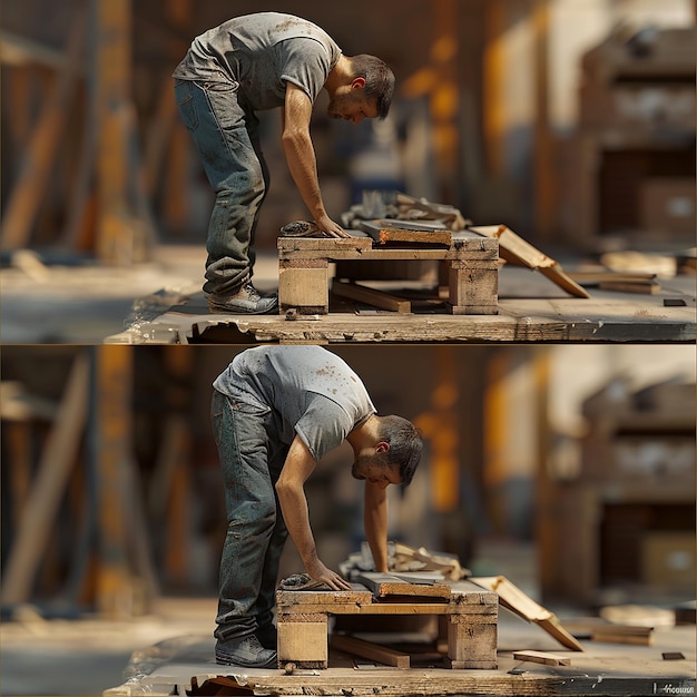 3d rendered photos of hardworking man doing his work