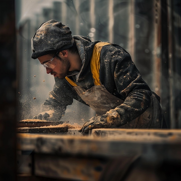 3d rendered photos of hardworking man doing his work