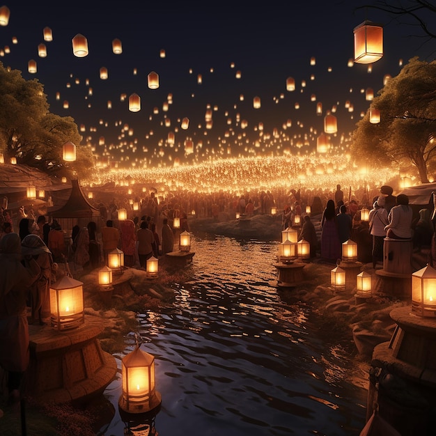 3d rendered photos of lantern festival