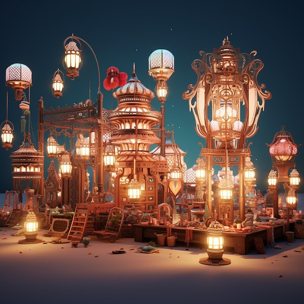 3d rendered photos of lantern festival