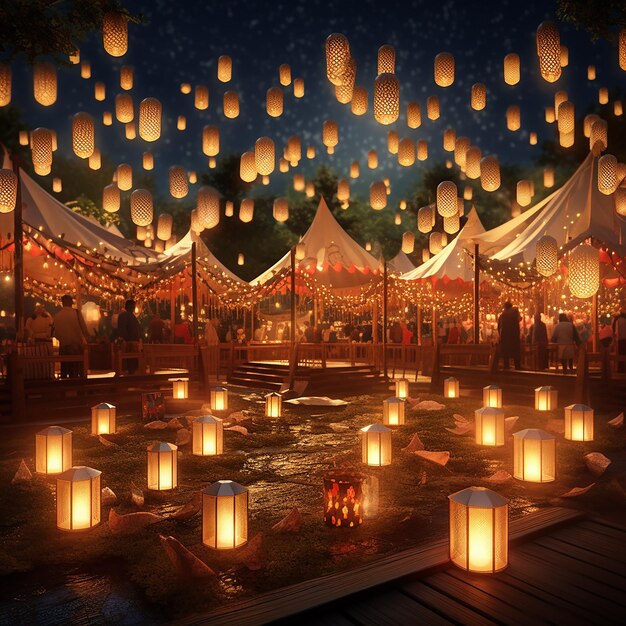 3d rendered photos of lantern festival