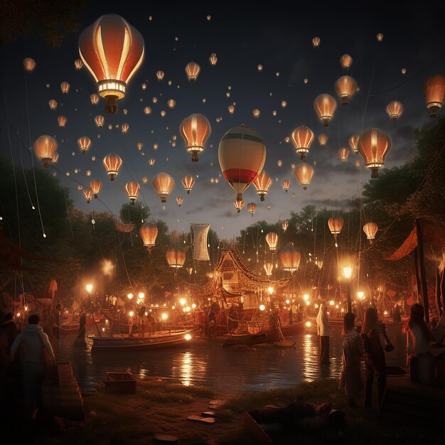 3d rendered photos of lantern festival