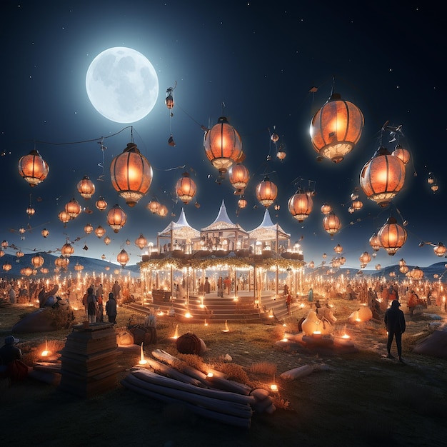 3d rendered photos of lantern festival