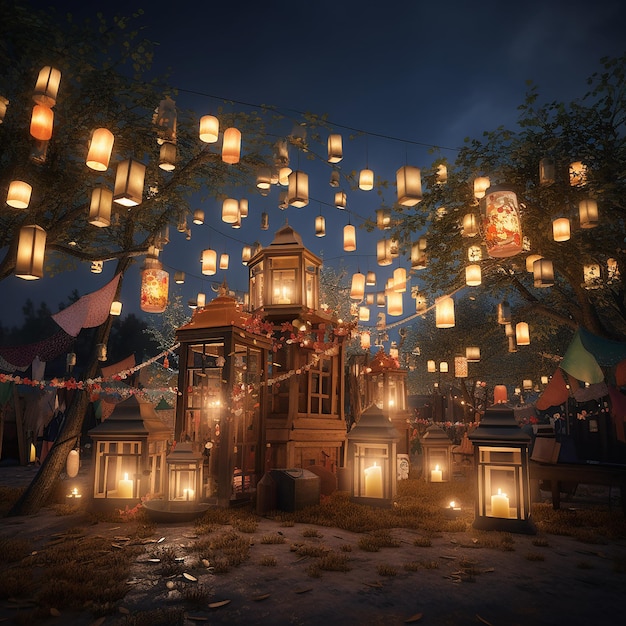 3d rendered photos of lantern festival