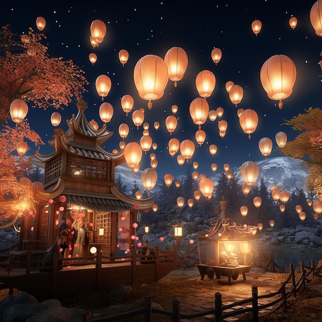 3d rendered photos of lantern festival