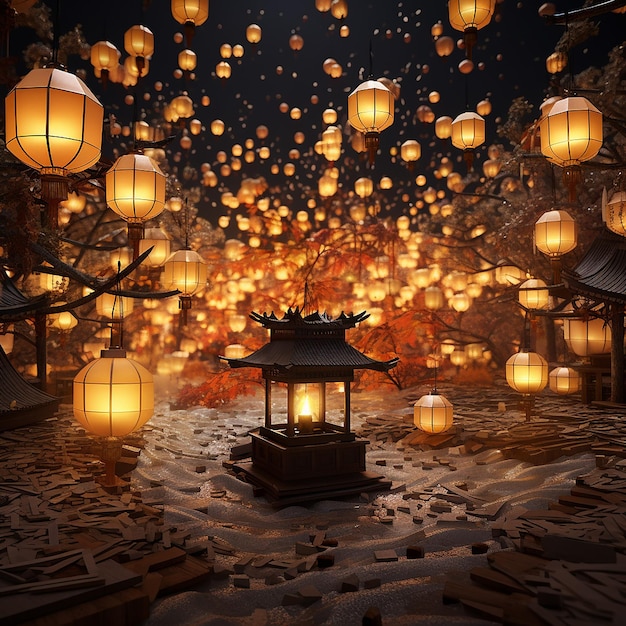 3d rendered photos of lantern festival