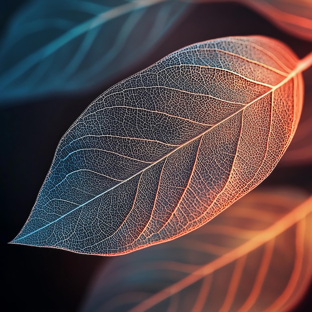 Photo 3d rendered photos of leaves close up photography