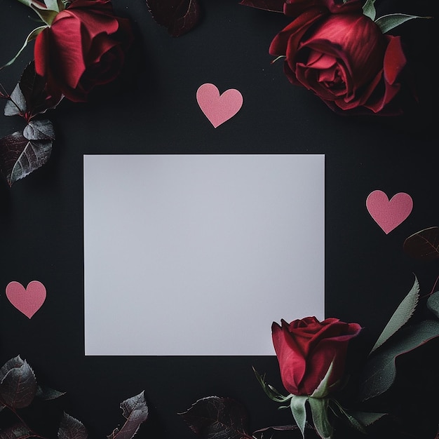 Photo 3d rendered photos of minimalistic flat lay romantic greeting card