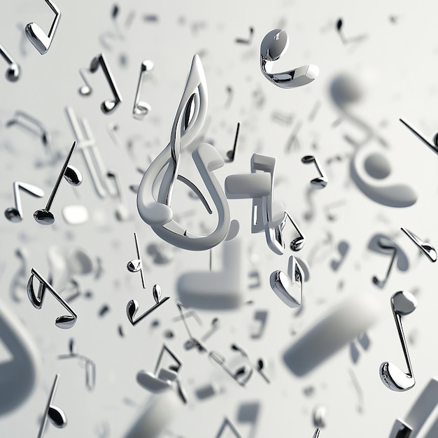 3d rendered photos of musical notes collection