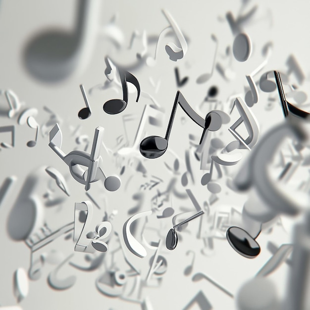 3d rendered photos of musical notes collection