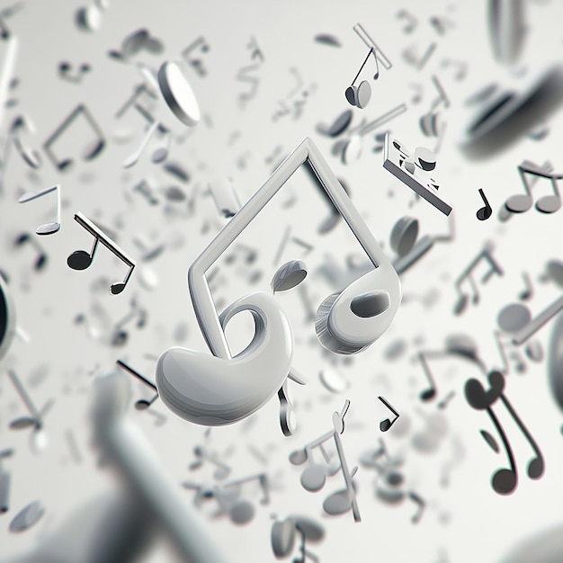 3d rendered photos of musical notes collection