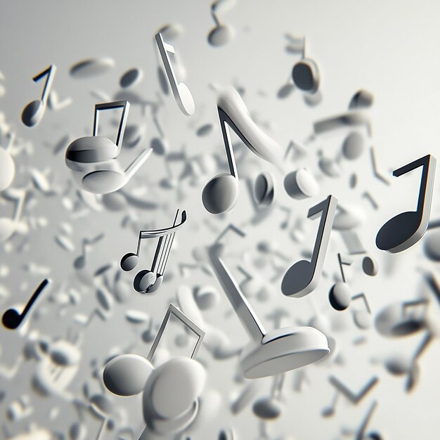 3d rendered photos of musical notes collection