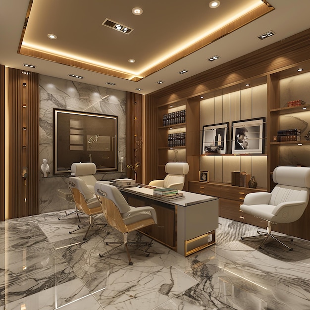 3d rendered photos of office interior ideas luxury calm background