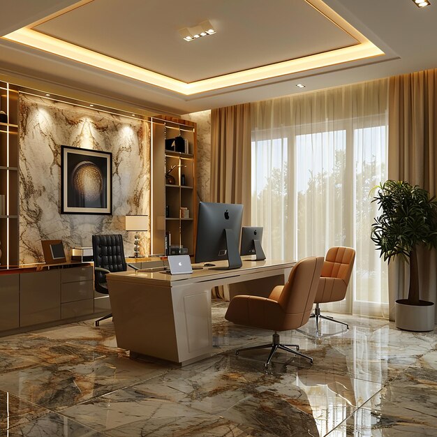 3d rendered photos of office interior ideas luxury calm background