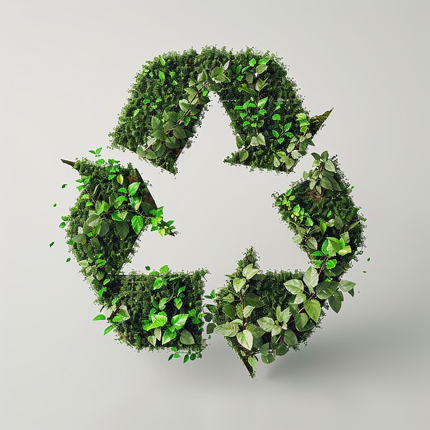 3d rendered photos of recycle and save the environment themed photos white background