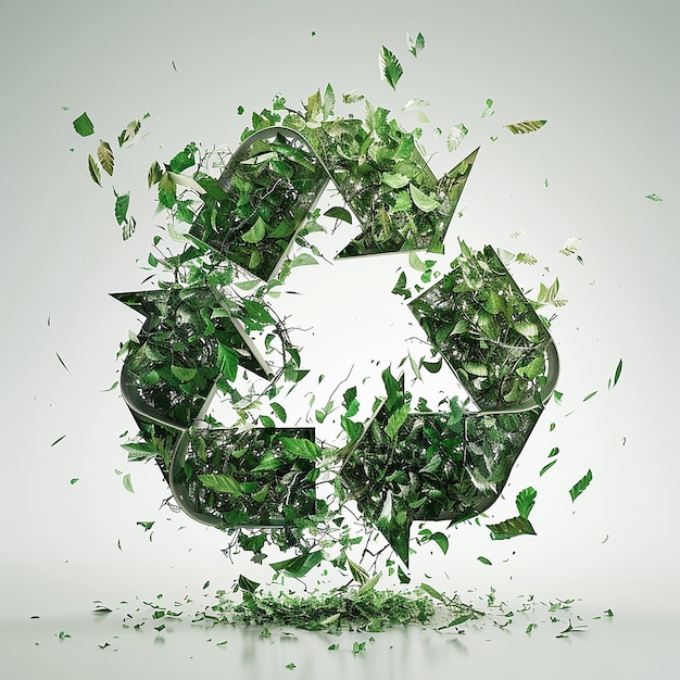 3d rendered photos of recycle and save the environment themed photos white background