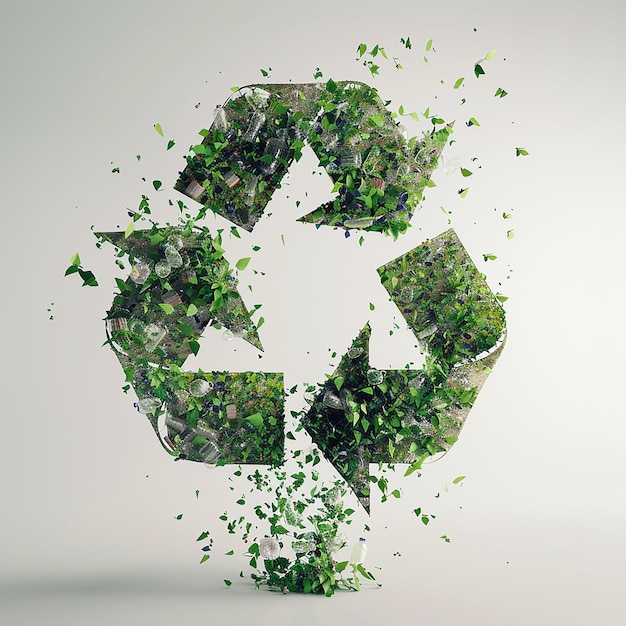 3d rendered photos of recycle and save the environment themed photos white background