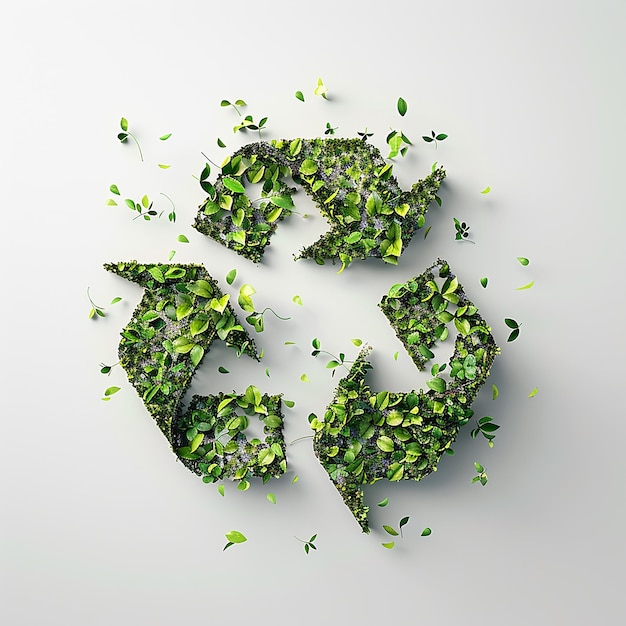 3d rendered photos of recycle and save the environment themed photos white background