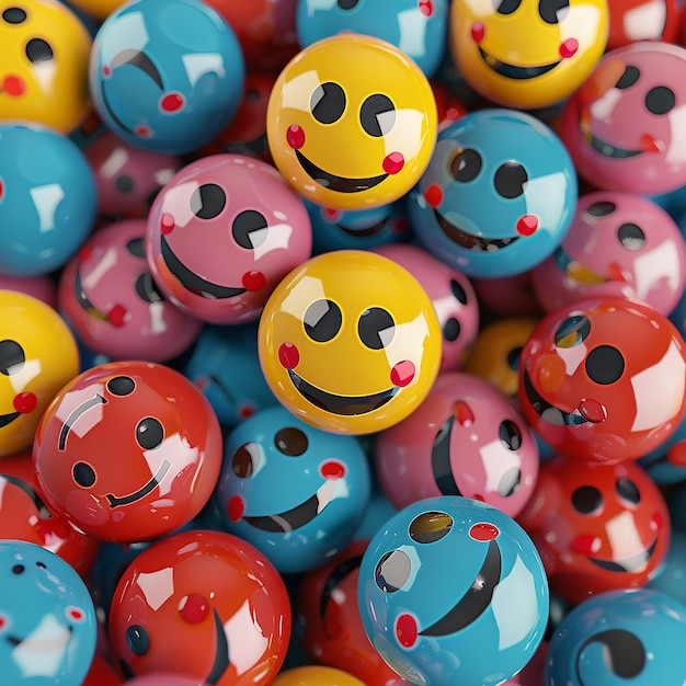 3d rendered photos of smiley stickers in different styles high resolution HD photos