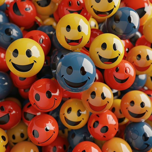 3d rendered photos of smiley stickers in different styles high resolution HD photos